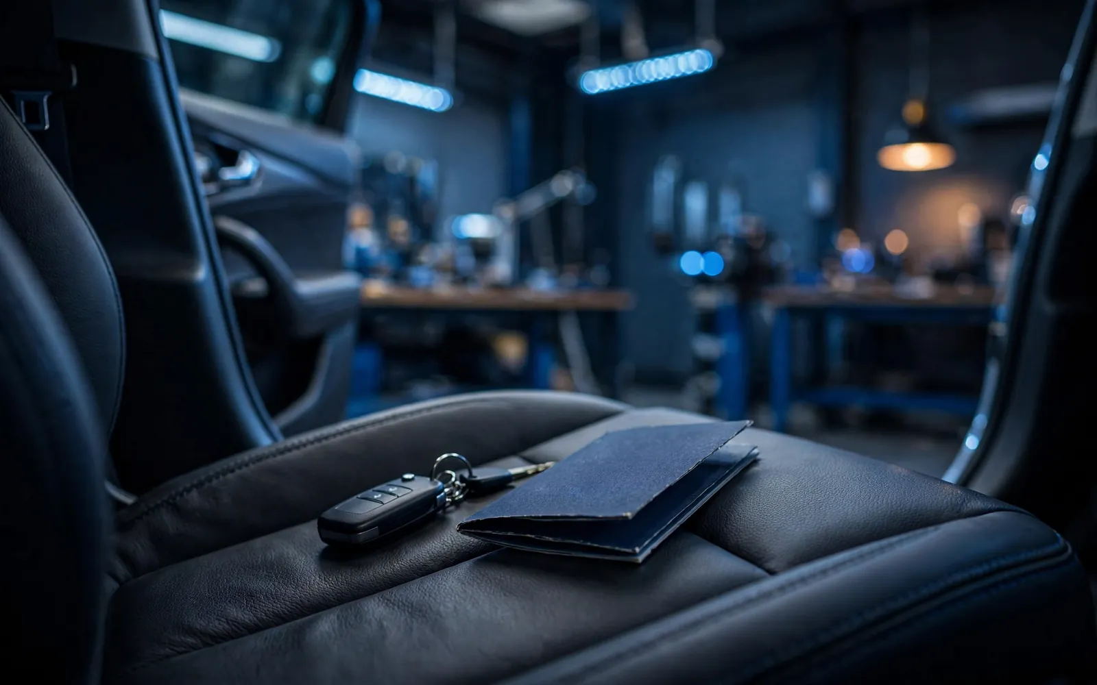 Car key and service booklet
